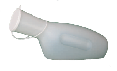 URINFLASCHE Mann 1 l m.Deckel milchig