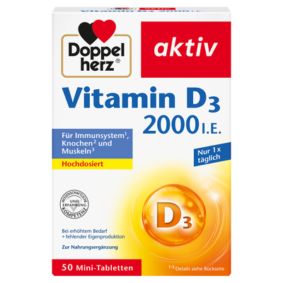 DOPPELHERZ Vitamin D3 2000 I.E. Tabletten