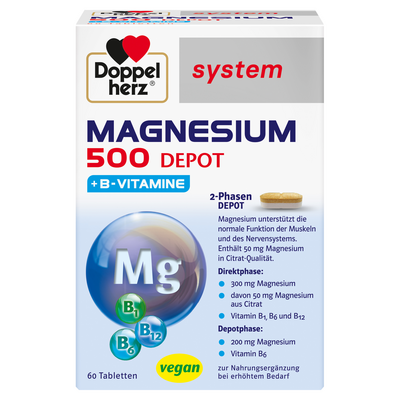 DOPPELHERZ Magnesium 500 Depot system Tabletten