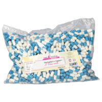 HARTGELATINEKAPSELN Gr.0 blau/weiß