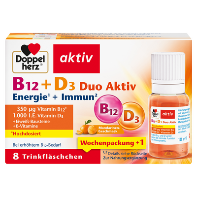 DOPPELHERZ B12+D3 Duo Aktiv Trinkampullen