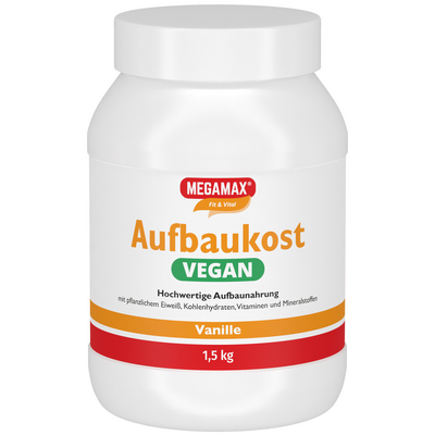 AUFBAUKOST vegan Vanille Megamax Pulver
