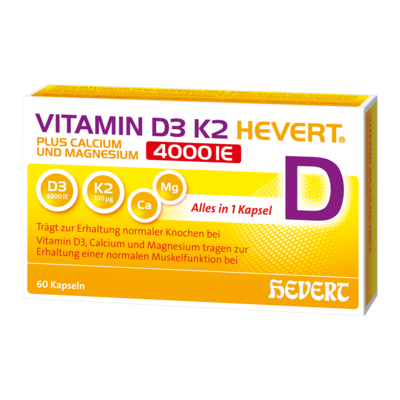 VITAMIN D3 K2 Hevert+Calcium u.Magnes.4000 IE Kps.