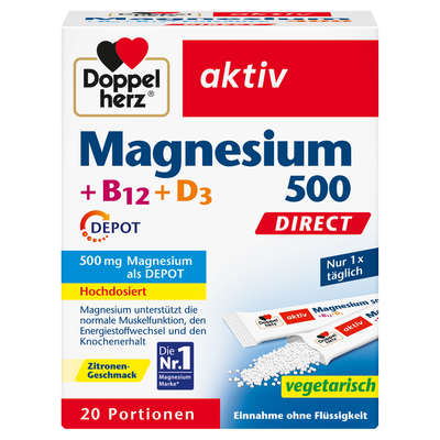 DOPPELHERZ Magnesium 500+B12+D3 Depot DIRECT Pell.