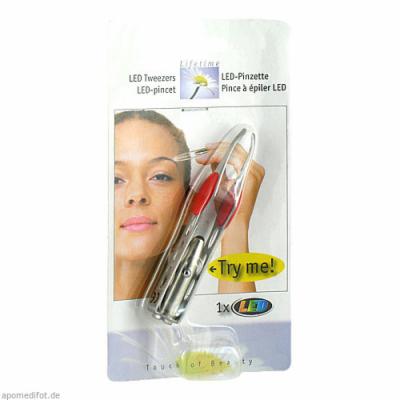 PINZETTE schräge Spitze LED-Licht Edelstahl 9,5 cm